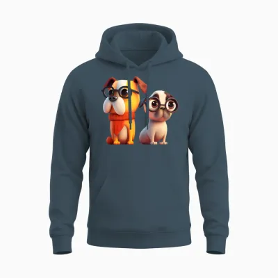 Cute Dogs Unisex Hoodie - Dark Heather