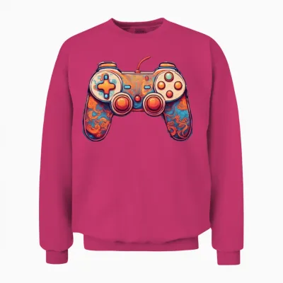 Retro Swirl Gamer Unisex Sweatshirt - Heliconia