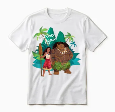 Disney Moana 2 Moana and Maui Together Again T-Shirt, Black, S Unisex T-Shirt - White