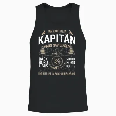 Funny Captain Navigation Gift Motor Boat Sailing Captain Unisex Tank Top - Black
