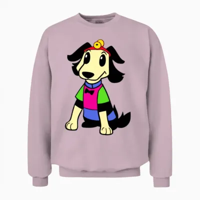 Cartoon Funny Dog Unisex Sweatshirt - Light Pink