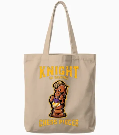 Knight in Shining Chess Pieces - Chess Tote Bags - Natural