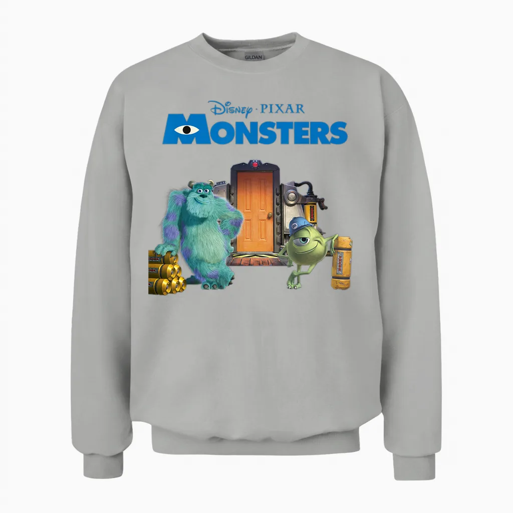 Disney Monsters Inc. Scream Factory Graphic T-Shirt, Black, S Unisex Sweatshirt in Ash