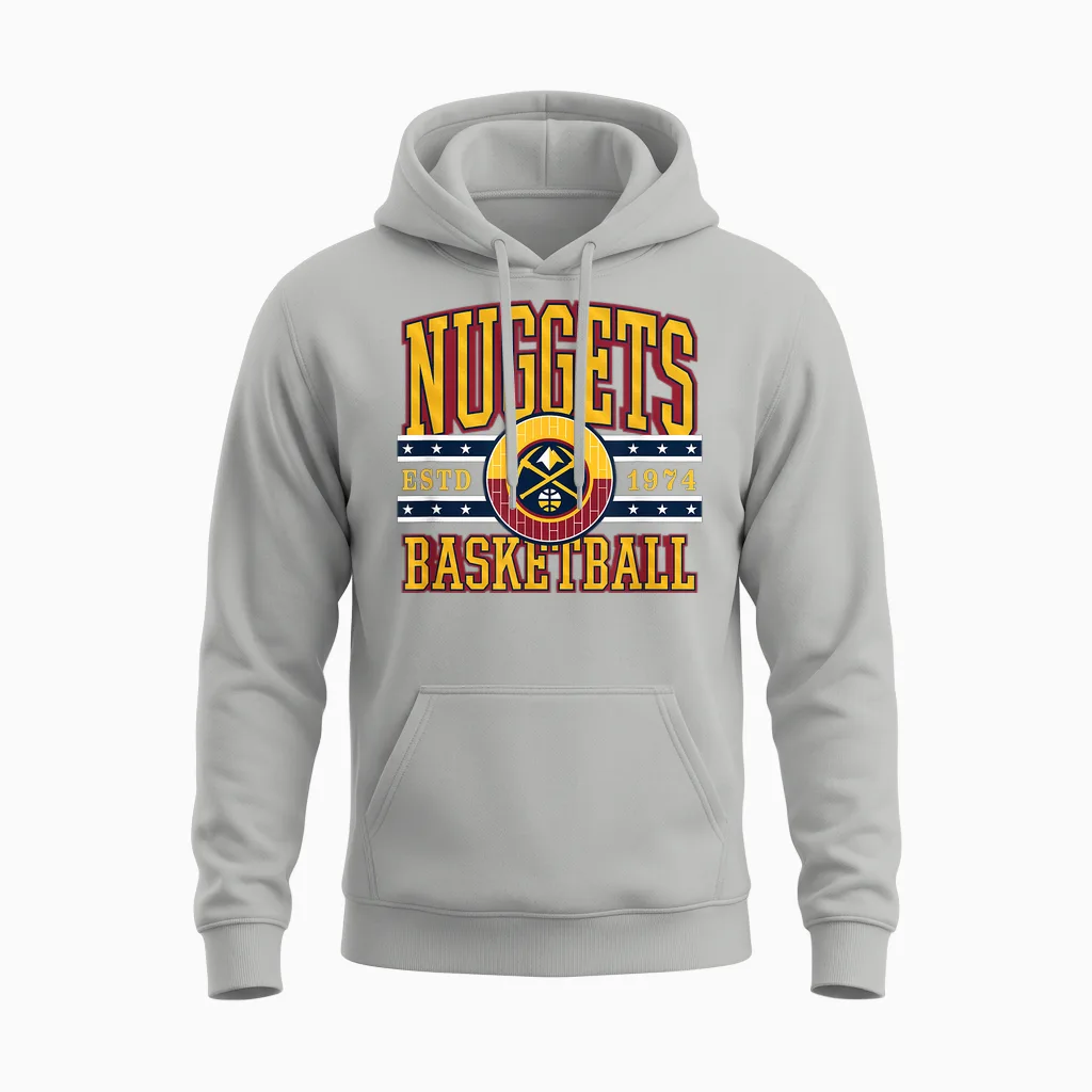 Nba Denver Nuggets Courtside Unisex Hoodie in Ash