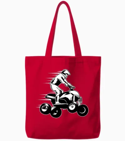 Quad Bike Four Wheeler All Terrain Vehicle Atv Tote Bags - Red