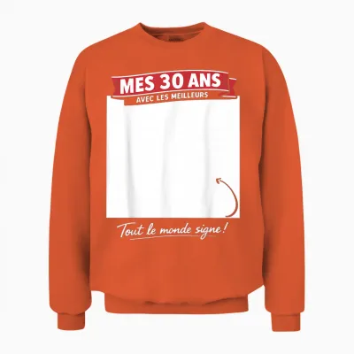 30ème Anniversaire Homme Femme 30 Ans 1996 Déco Drôle Cadeau Unisex Sweatshirt - Orange