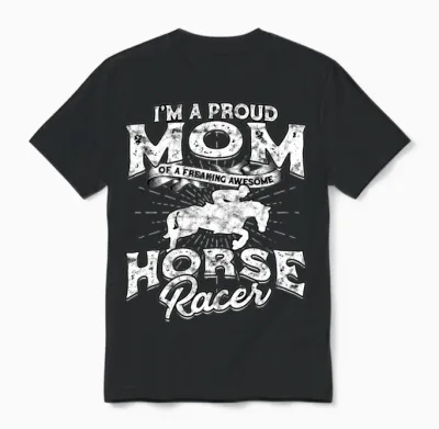 Horse Racing Mom Equestrian Horseback Horse Racer Unisex T-Shirt - Black