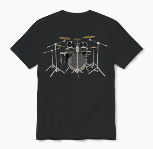 Black Drum Kit - Drums Unisex T-Shirt in Black