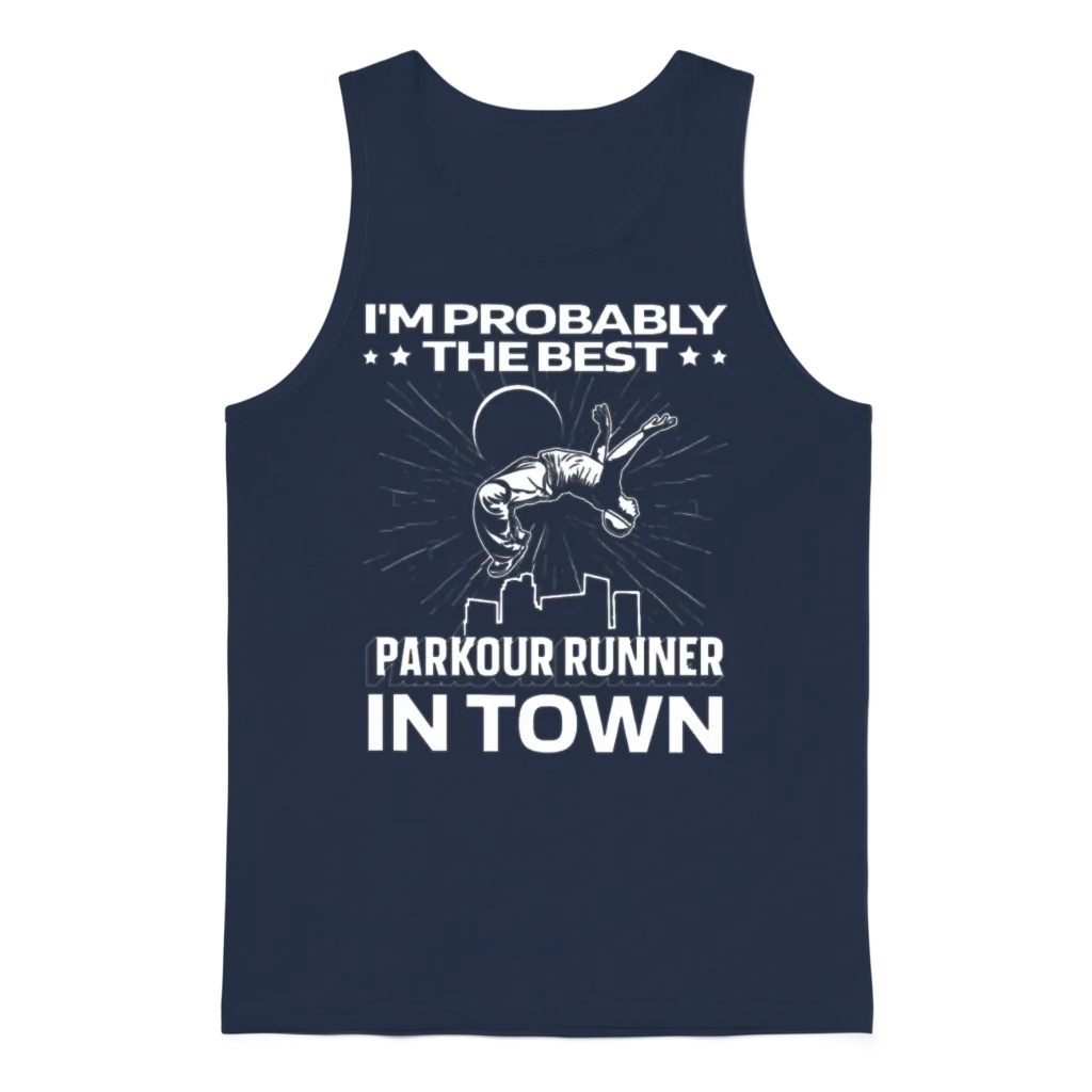 Parkour Free Running Funny Unisex Tank Top - Navy