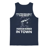 Parkour Free Running Funny Unisex Tank Top - Navy – 1
