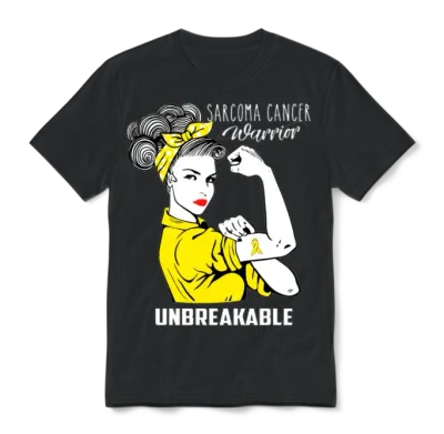 Sarcoma Cancer Warrior Unbreakable Awareness Unisex T-Shirt - Black