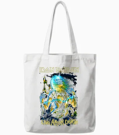 Iron Maiden Live After Death T-Shirt Haut De Gamme Tote Bags - White