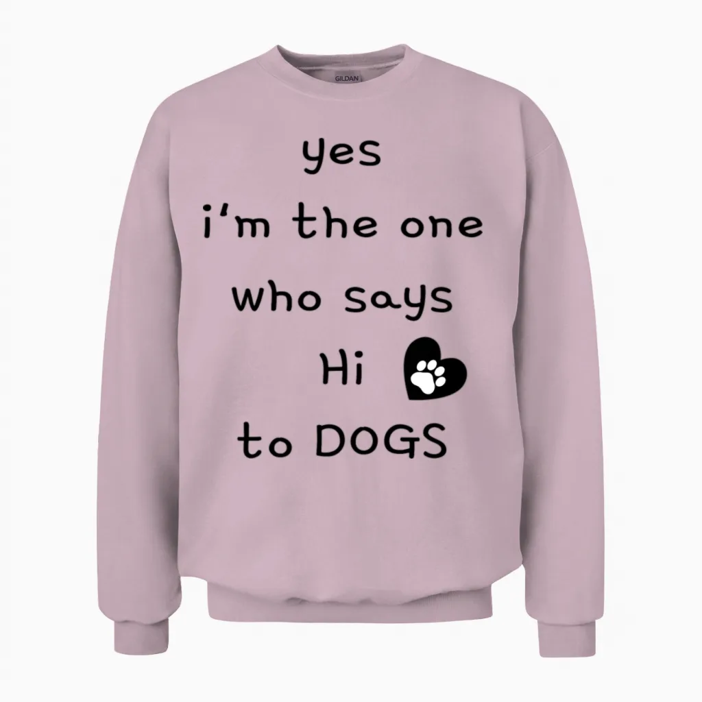 Dogs Dog Lovers Gift Unisex Sweatshirt in Light Pink