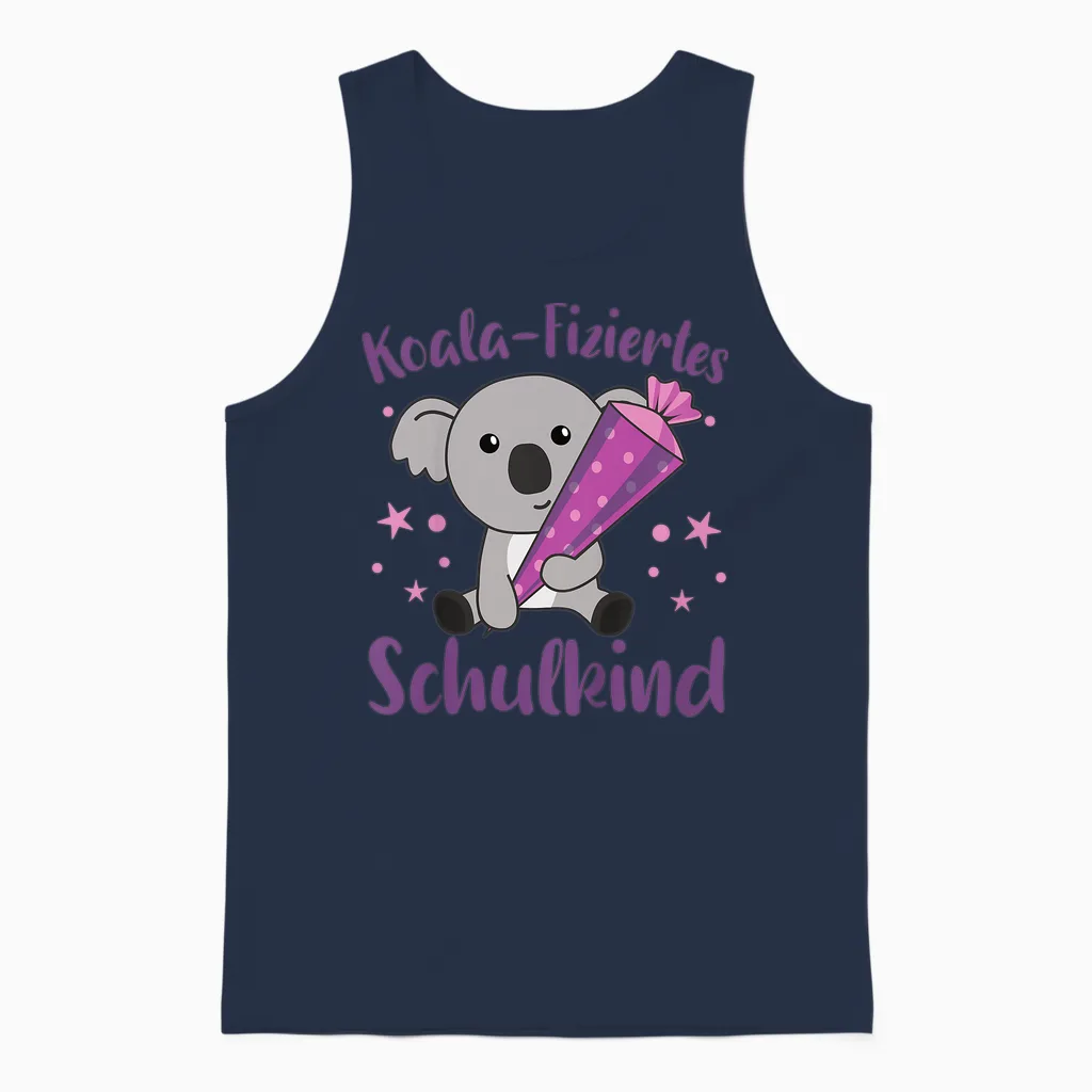 Koala Schule Einschulung Koala Fiziertes Schulkind Unisex Tank Top in Navy