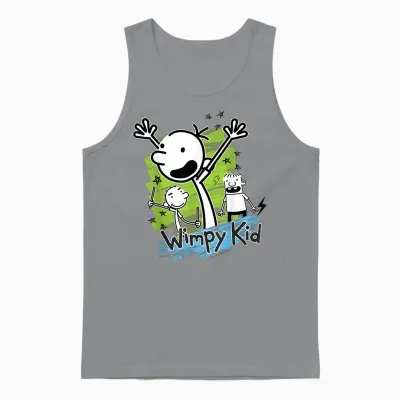 Diary of a Wimpy Kid Greg Heffley Cartoon Stick Characters Unisex Tank Top - Sport Grey