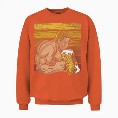 Bodybuilding - Gym Retro Unisex Sweatshirt - Orange