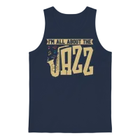 Jazz Music I'm All About the Jazz Band Saxophonist Unisex Tank Top - Navy – 1