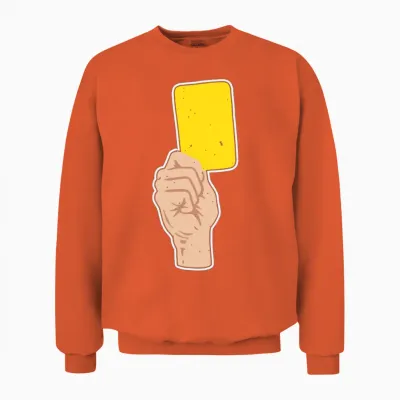 Yellow Card Referee Sports Fan Futball Yellow Card Unisex Sweatshirt - Orange