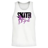 Skater Girl Skateboarding Unisex Tank Top - White – 2