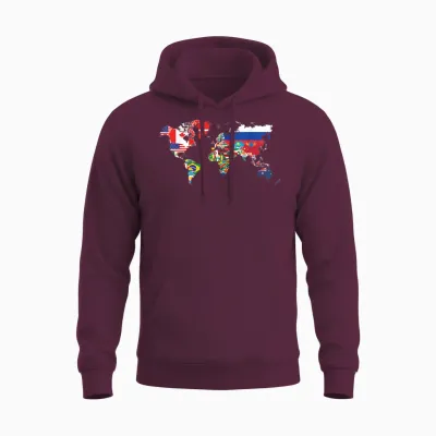 Alle Länder Flaggen Der Welt 287 Flag International Unisex Hoodie - Maroon