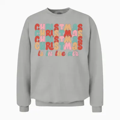 Christmas Is in the Air Retro Unisex Sweatshirt - Ash