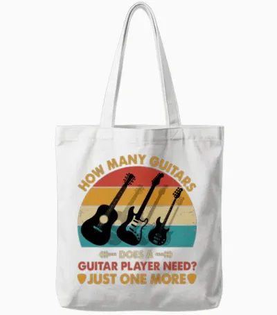 Funny Guitarist Tote Bags - White