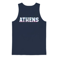 Retro - Athens Unisex Tank Top - Navy – 1