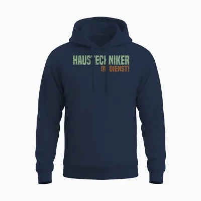 Haustechniker Im Dienst Rückseitendruck Hausmeister Unisex Hoodie - Navy