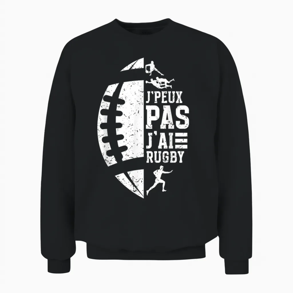 Funny Sports Rugby Player I Can't Have Rugby T-Shirt, Black, S Unisex Sweatshirt in Black