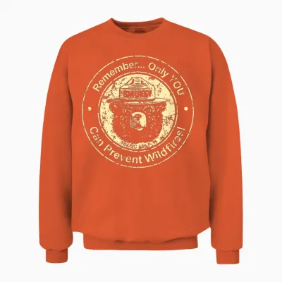 Smokey Bear Only You Can Prevent Wildfires Vintage Seal Unisex Sweatshirt - Orange