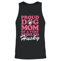 Husky Dogs Dog Mom of a Spoiled Husky Unisex Tank Top - Black – 2