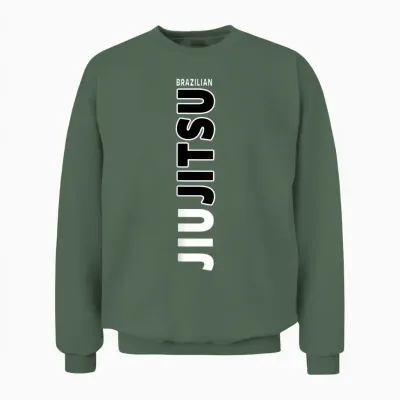 Jiu Jitsu Mma T-Shirt, Brazilian Jiu Jitsu T-Shirt, Black, S Unisex Sweatshirt - Military Green
