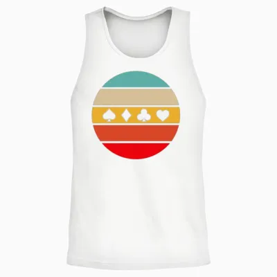 Poker Retro Unisex Tank Top - White