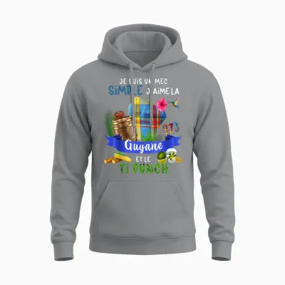 Guyana 973 Madras Hummingbird Ti Punch Apéro Pour Guy Nice T-Shirt, Black, S Unisex Hoodie - Sport Grey