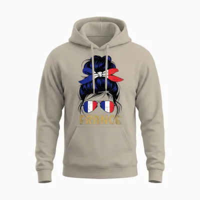 France Cadeau Français Tour Eiffel Français France Unisex Hoodie - Sand