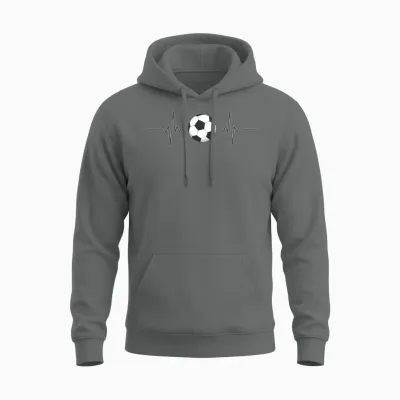 Soccer Heartbeat Soccer Ball Heartbeat Soccer Gift Unisex Hoodie - Graphite Heather