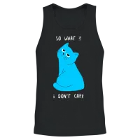 Funny Cool Cat — Lovers Gift Unisex Tank Top - Black – 2