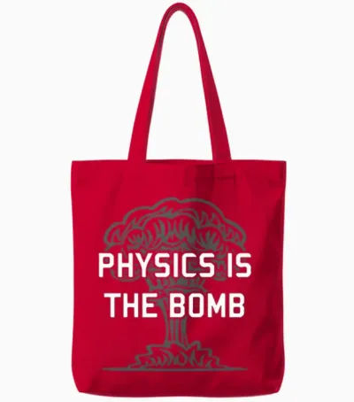 Physics Is the Nuclear Bomb Tote Bags - Red