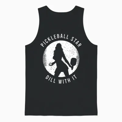 Funny Pickleball Saying for a Lover of Pickleball Unisex Tank Top - Black
