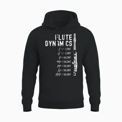 Flute Flutist Orchestra Band Bands Unisex Hoodie - Black