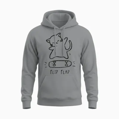 Hip Hop Cat Y2k Vintage Hipster Retro Edgy Streetwear Cat T-Shirt, Gray Unisex Hoodie - Sport Grey
