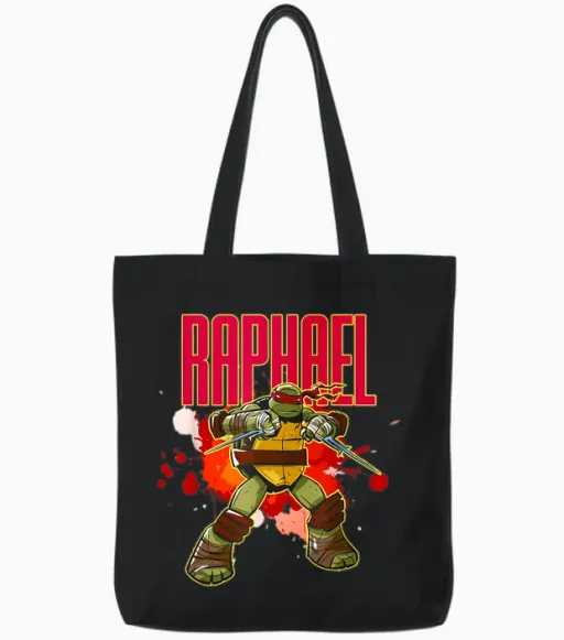 Raphael - Red Splatter Paint Tote Bags - Black