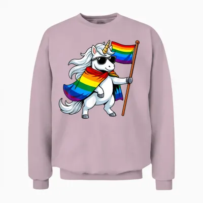Einhorn-Lgbtq-Preismonat Unisex Sweatshirt - Light Pink