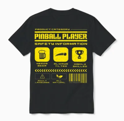 Pinball Retro Unisex T-Shirt - Black