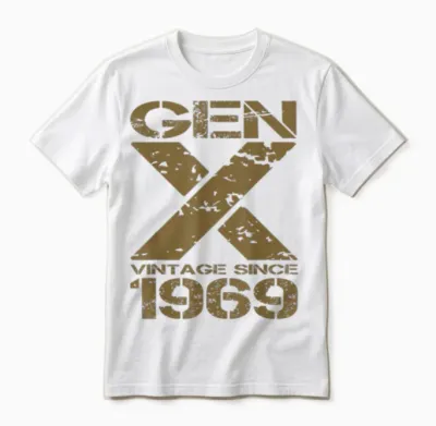 Gen X Vintage Depuis 1969 Retro Generation X Unisex T-Shirt - White