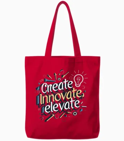 Create, Innovate, Elevate Tote Bags - Red
