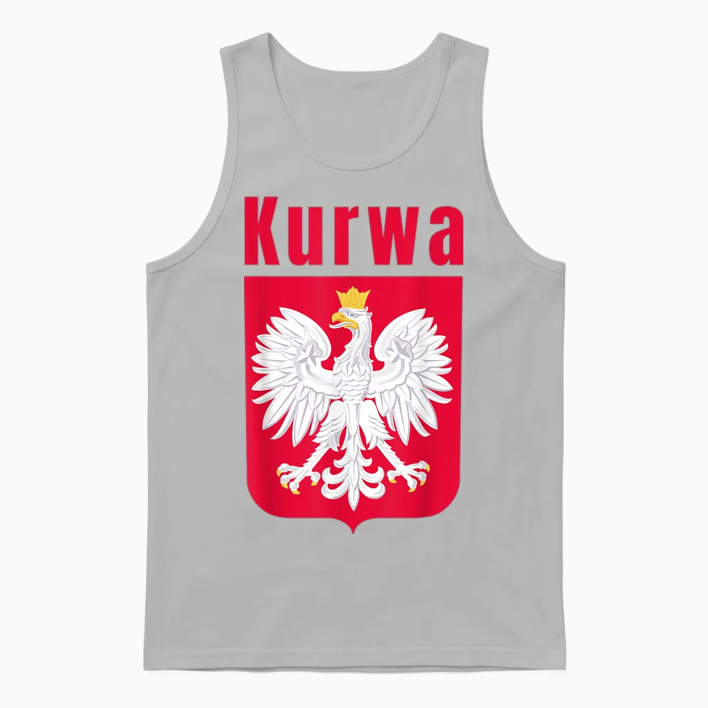 Poland T-Shirt for Gift Poland Poland Warsaw Flag T-Shirt, Black, S Unisex Tank Top in Ash