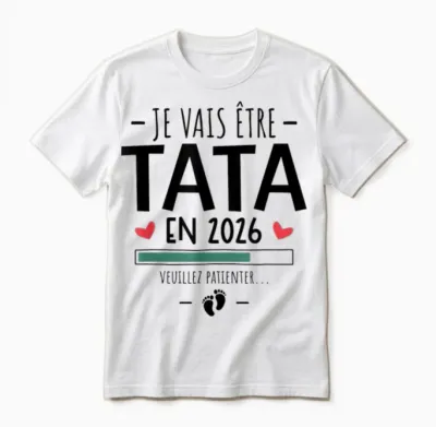 I Will Be Tata in 2026 - Pregnancy Announcement 1st Child Unisex T-Shirt - White