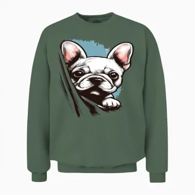 A Cute Dog Unisex Sweatshirt - Military Green