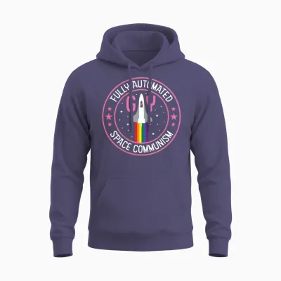 Fully Automated Gay Space Communism Unisex Hoodie - Heather Sport Dark Navy